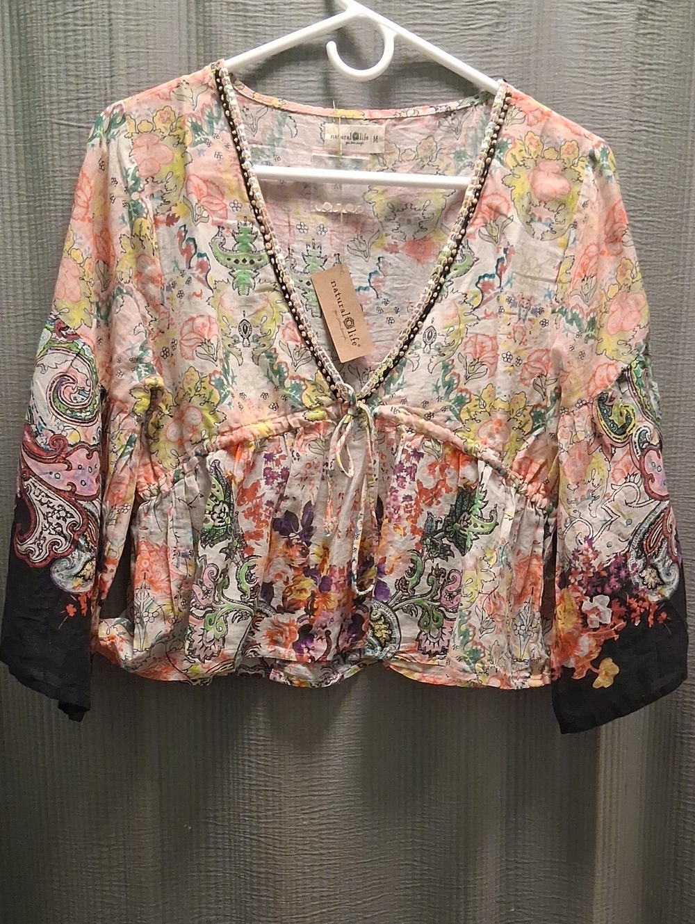Natural Life Multicolor Floral V-Neck Blouse